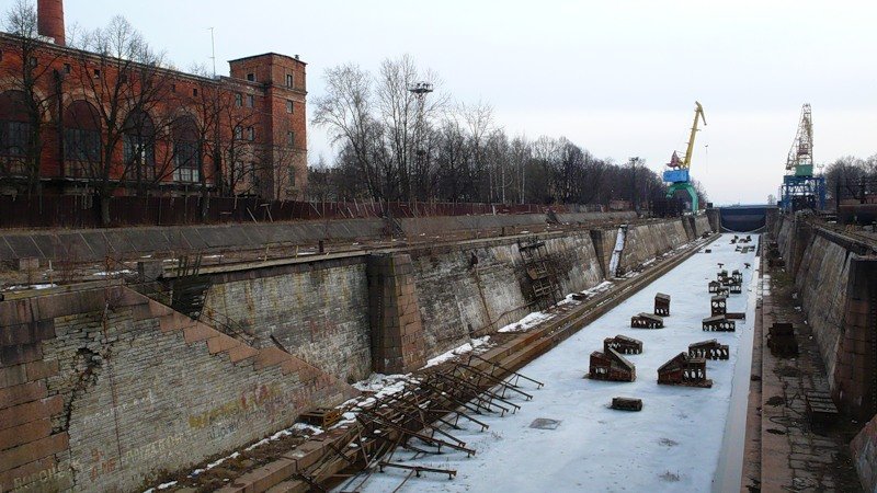 Кронштадтский морской завод. Сухой док им. П. Велещинского. Санкт-Петербург